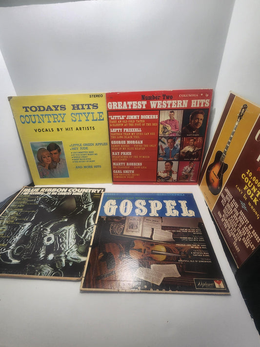 Vinyl LP Records LOT of 1960's 1970's Country Music & Gospel - Gospel Music - Country Music - Vinyl - Vinyl Records - Vintage Records