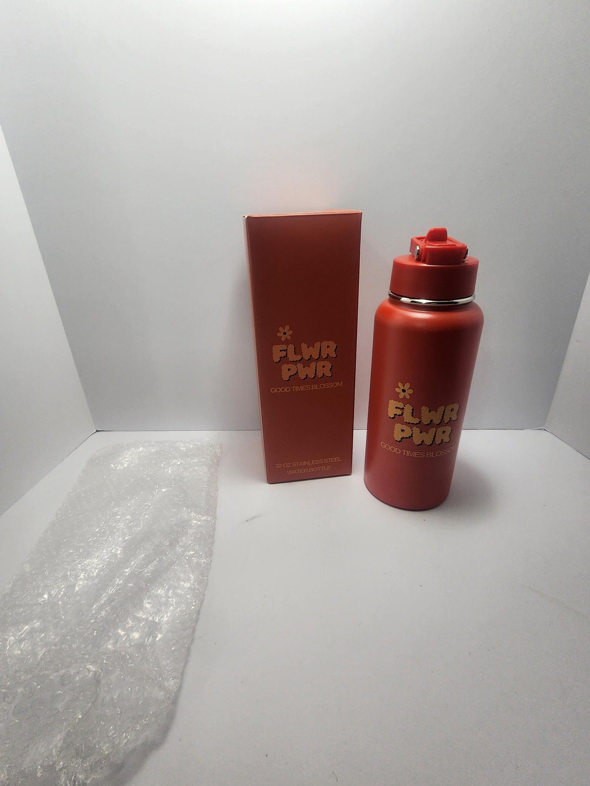 Flower Power 32oz Stainless Steel Tumbler Water Bottle - Gift For Smokers - Recreational - Dispensery - Smokers - Flowers - Flower Power