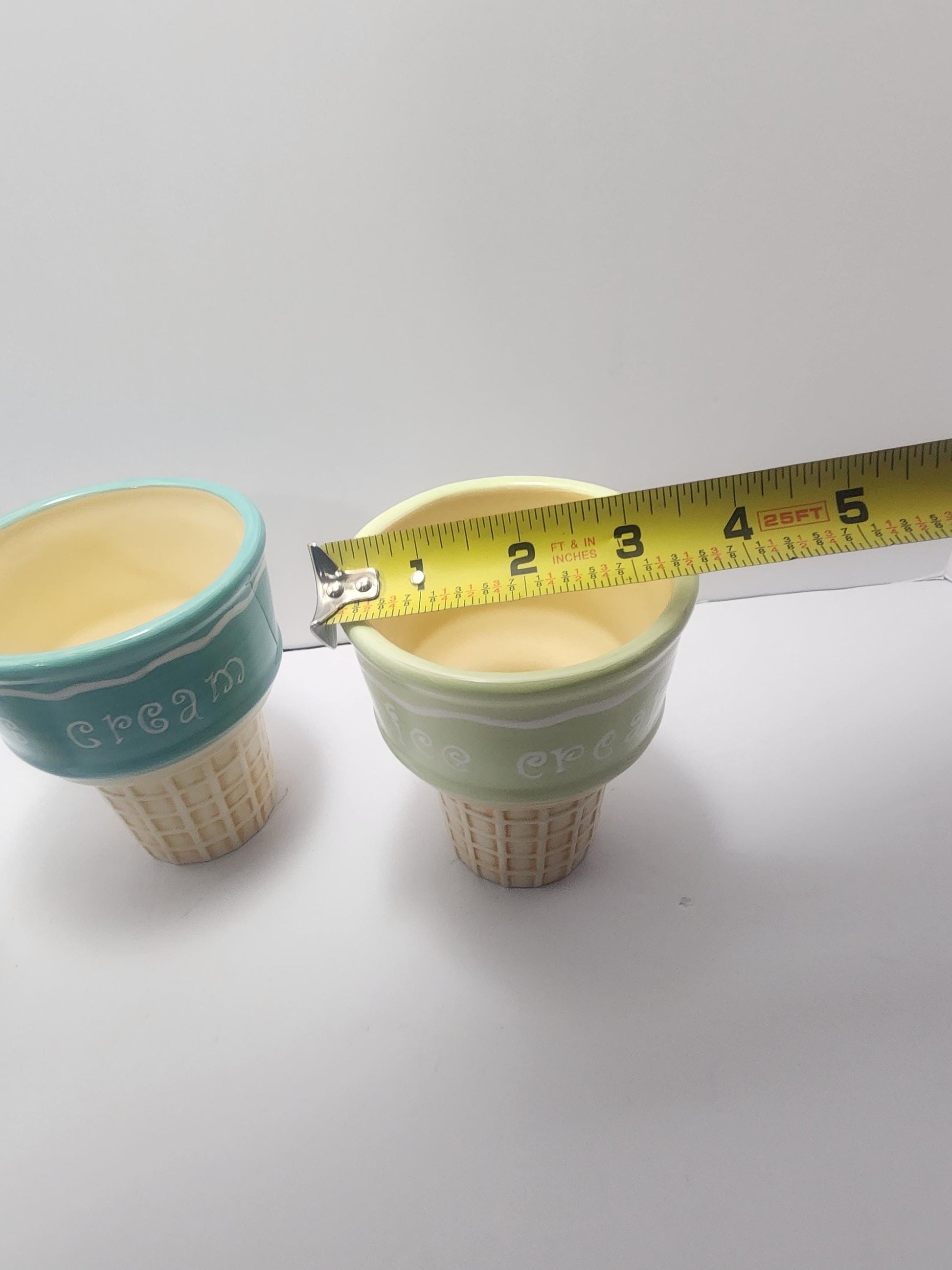 Ceramic Ice Cream Cone Dish Bowl Cups - Ice Cream - Ice Cream Cones - Ceramic Dish - Bowls - Dishes - Sundae - Ice Cream Shop