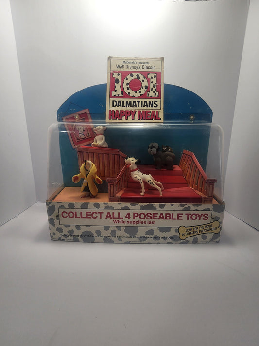 101 Dalmatians 1991 Original Mcdonalds Happy Meal Set With Display Box - Display Box - Mcdonalds - Happy Meal Toys - Fast Food Toys - Dalmat