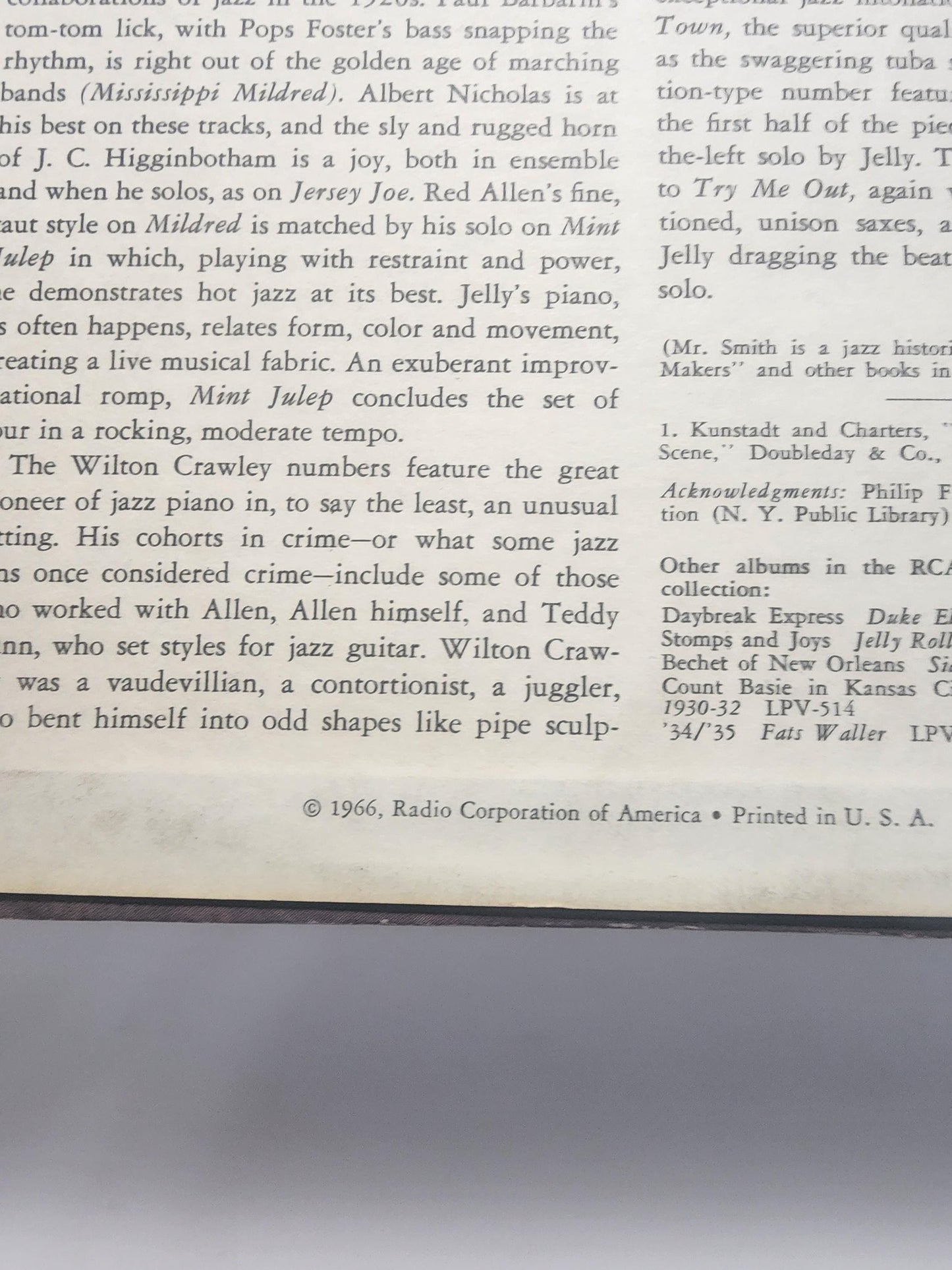 Jelly Roll Morton Vintage Jazz 1970's Vinyl LP Record - Vinyl - Vinyl Records - LPS - Jazz - Jazz Music - Jazz Records - Vintage Records
