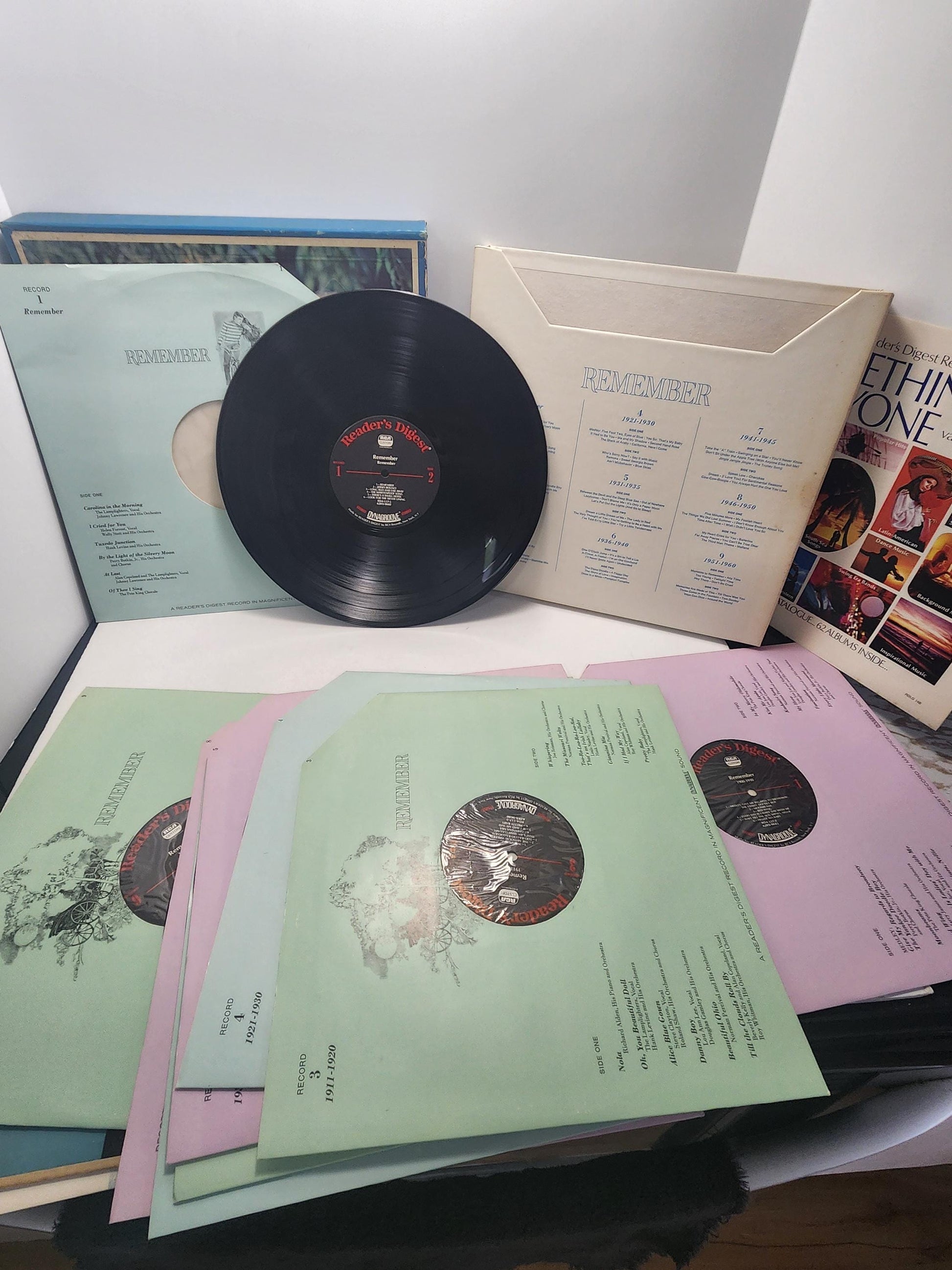 Remember Down Memory Lane 1920's To 1960's Hits Vinyl LP Reader's Digest Album Record SET - Down Memory Lane - 1920's - Vintage Music - Viny