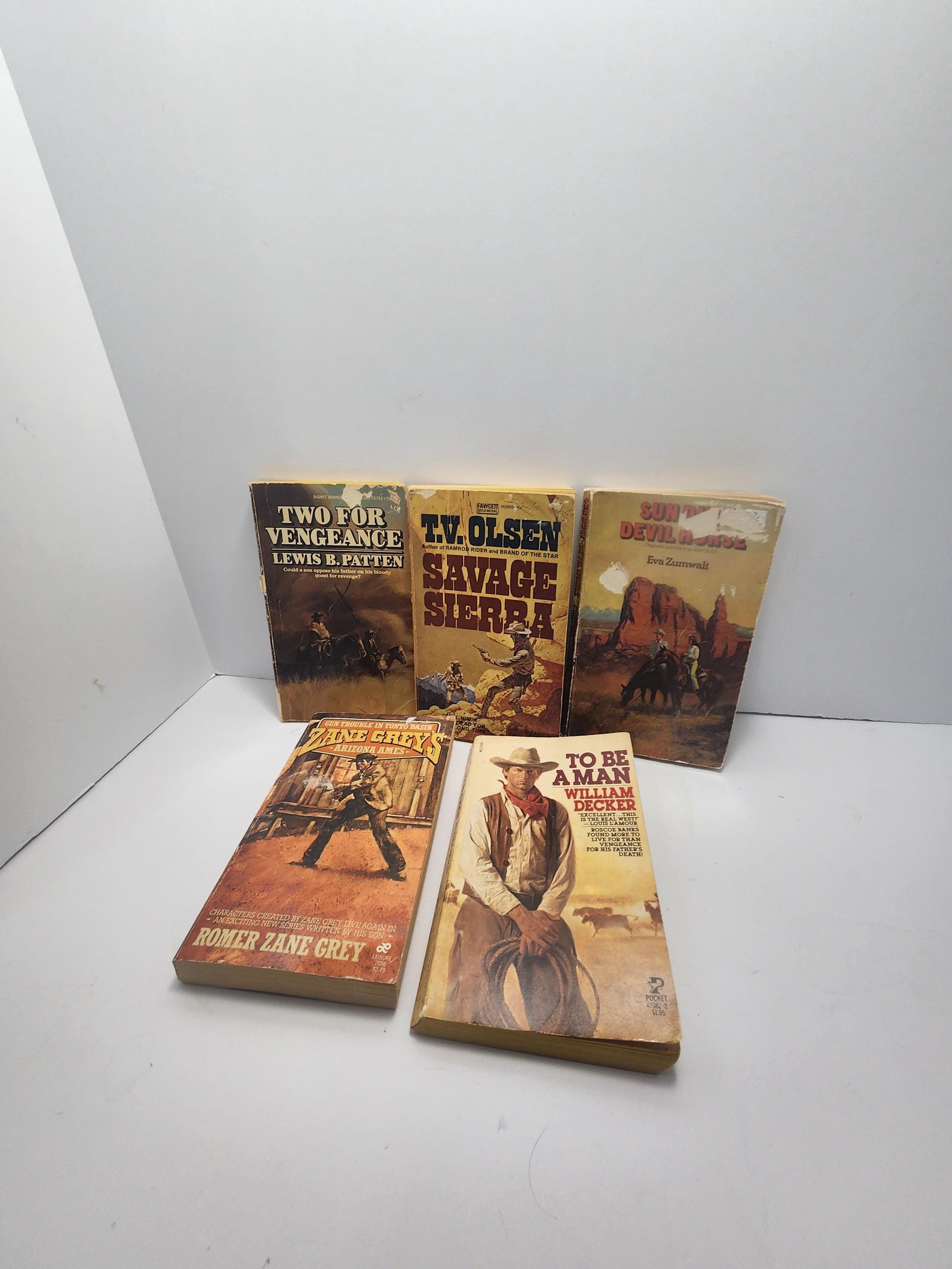 Western Vintage 1980's Paperback Books LOT Of 5 - Vintage Books - Westerns - Western Books - Novels - 1980's - Paperback Books