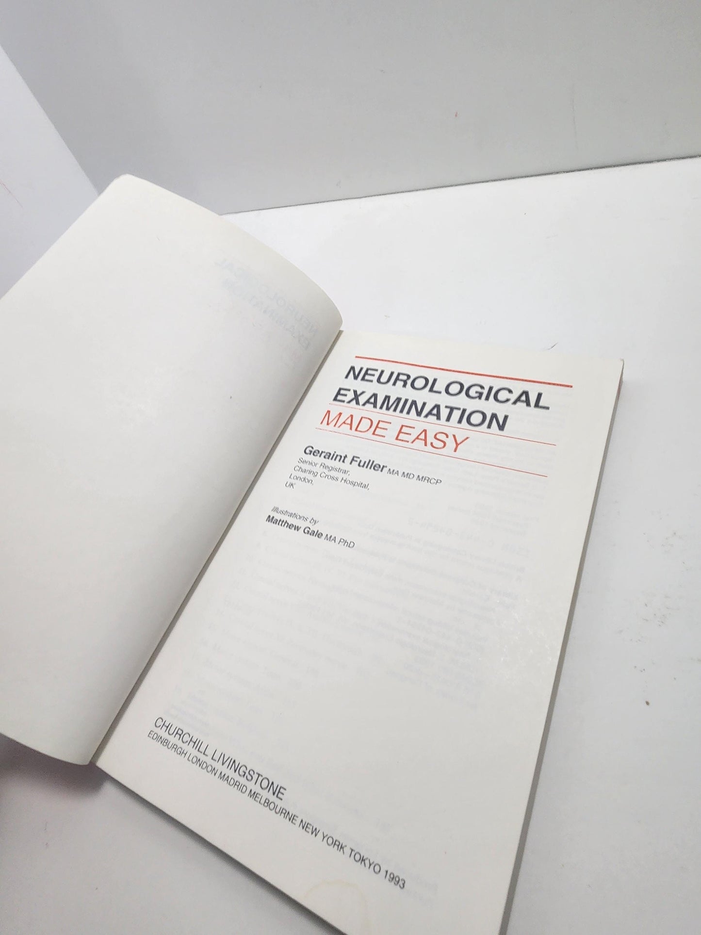 1995 Neurological Examination Made Easy by Geraint Fuller Book - 1990's - Vintage Books - Schooling - Educational Books - Neurological