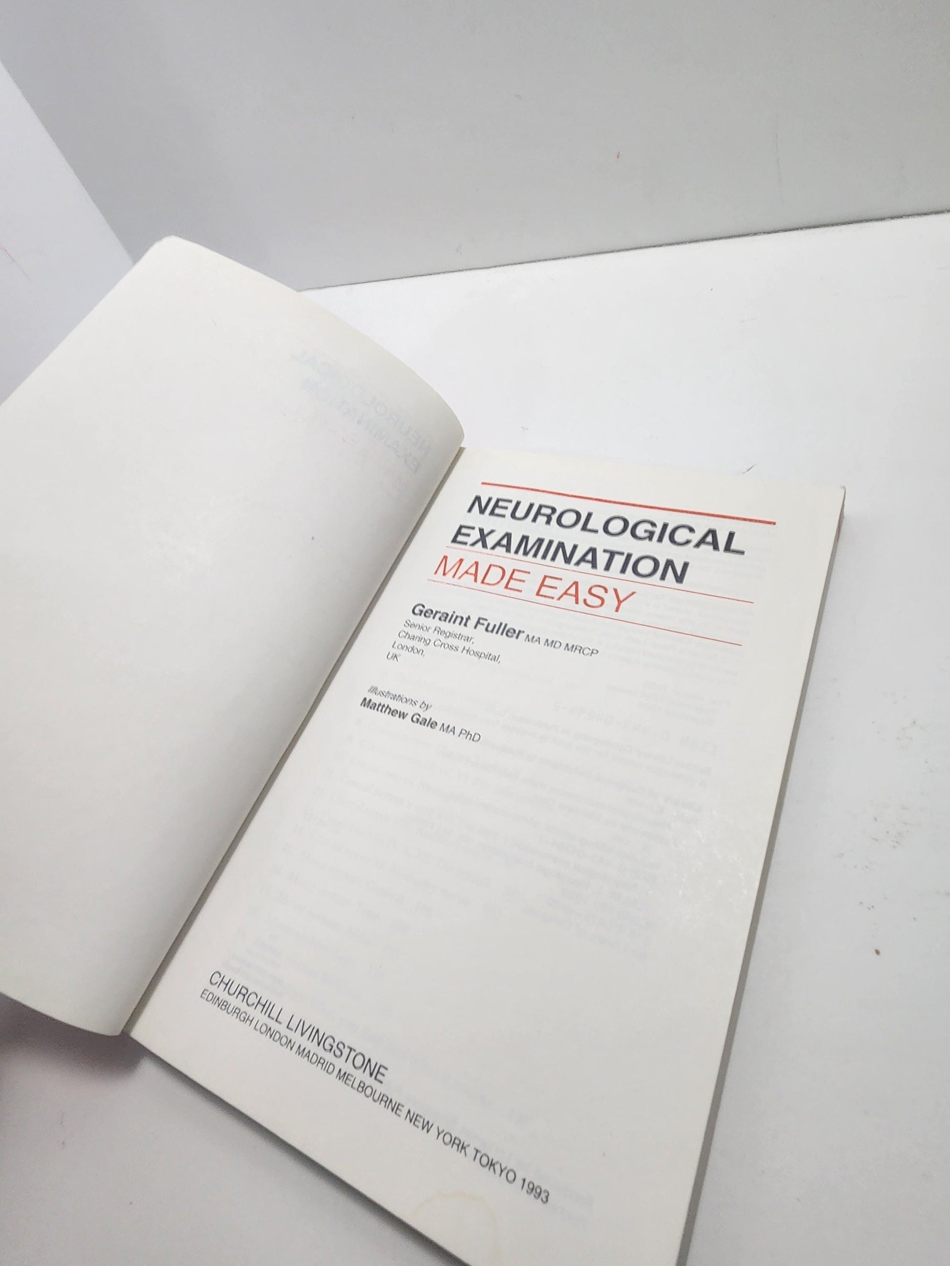 1995 Neurological Examination Made Easy by Geraint Fuller Book - 1990's - Vintage Books - Schooling - Educational Books - Neurological