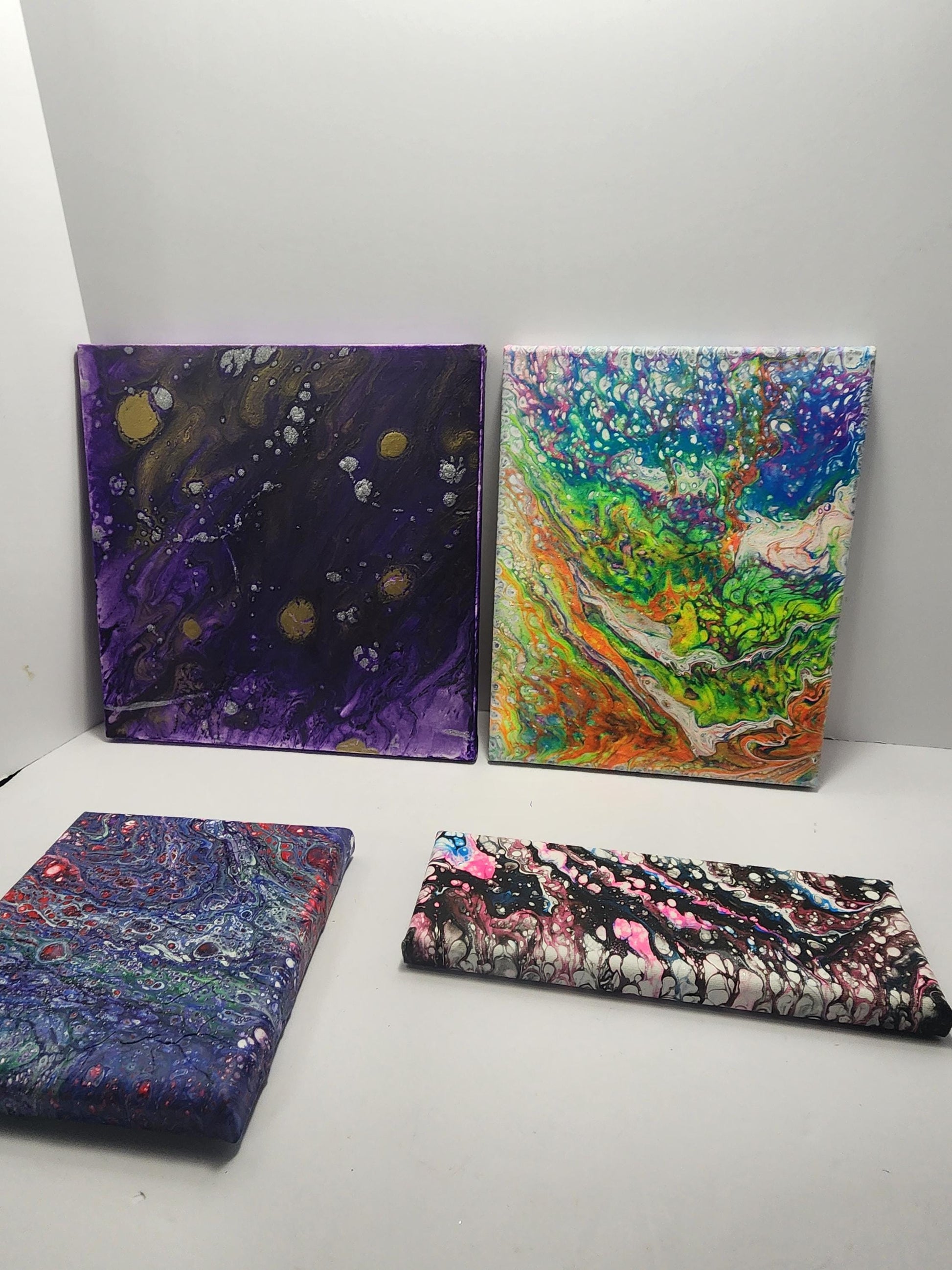 Acrylic Abstract Pour Homemade Painting Canvas - Pour Paintings - Homemade - Paintings - Wall Decorations - Abstract Painting - Paints