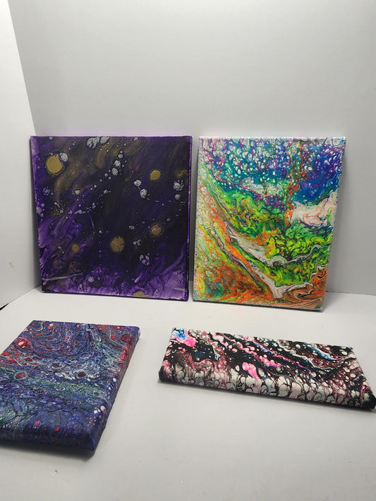 Acrylic Abstract Pour Homemade Painting Canvas - Pour Paintings - Homemade - Paintings - Wall Decorations - Abstract Painting - Paints