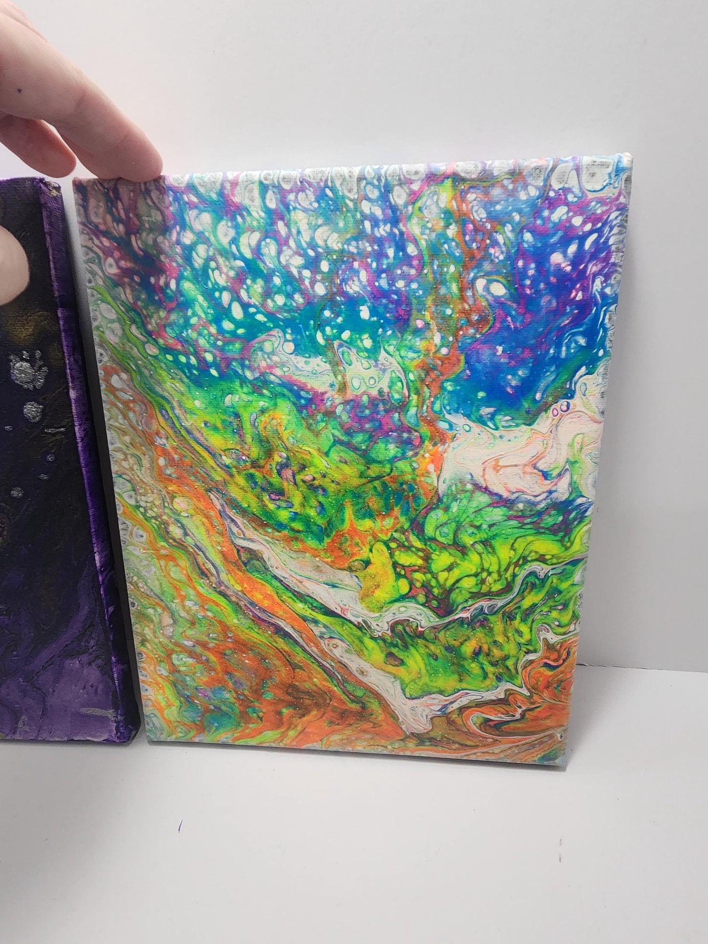Acrylic Abstract Pour Homemade Painting Canvas - Pour Paintings - Homemade - Paintings - Wall Decorations - Abstract Painting - Paints