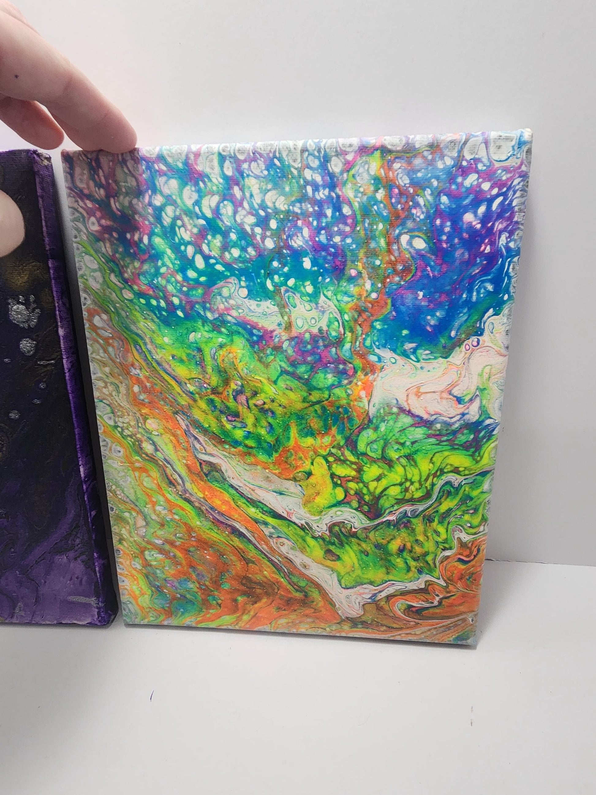 Acrylic Abstract Pour Homemade Painting Canvas - Pour Paintings - Homemade - Paintings - Wall Decorations - Abstract Painting - Paints