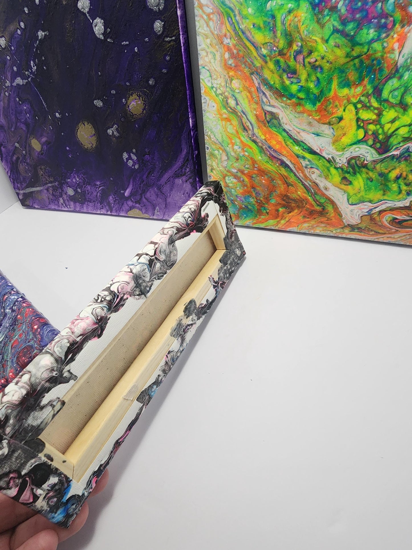 Acrylic Abstract Pour Homemade Painting Canvas - Pour Paintings - Homemade - Paintings - Wall Decorations - Abstract Painting - Paints