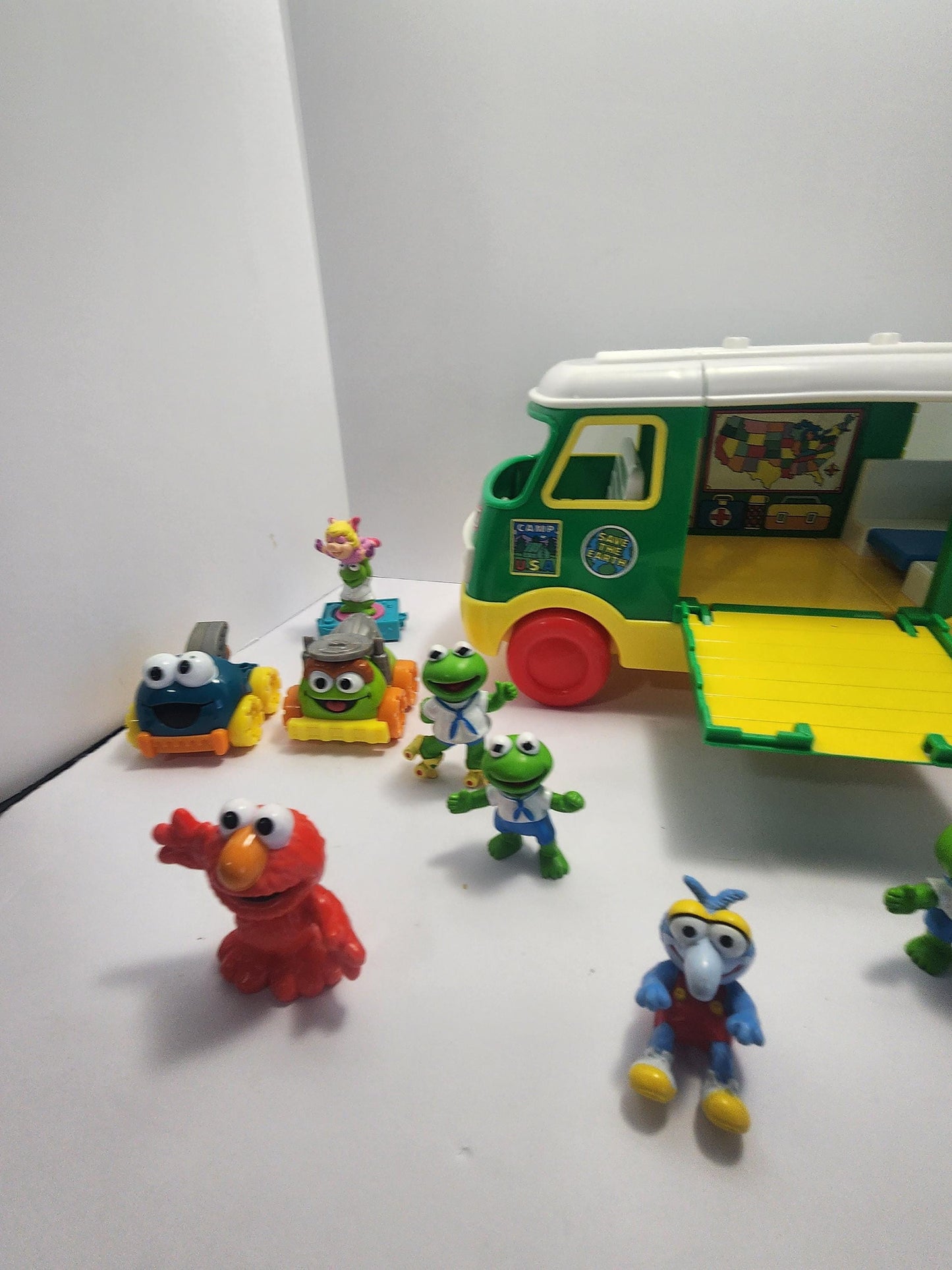 Vintage 1970's Sesame Street RV Camper Van With Toys - The Muppets Toys - Kermit - Big Bird - Miss Piggy - Sesame Street Toys - The Muppets
