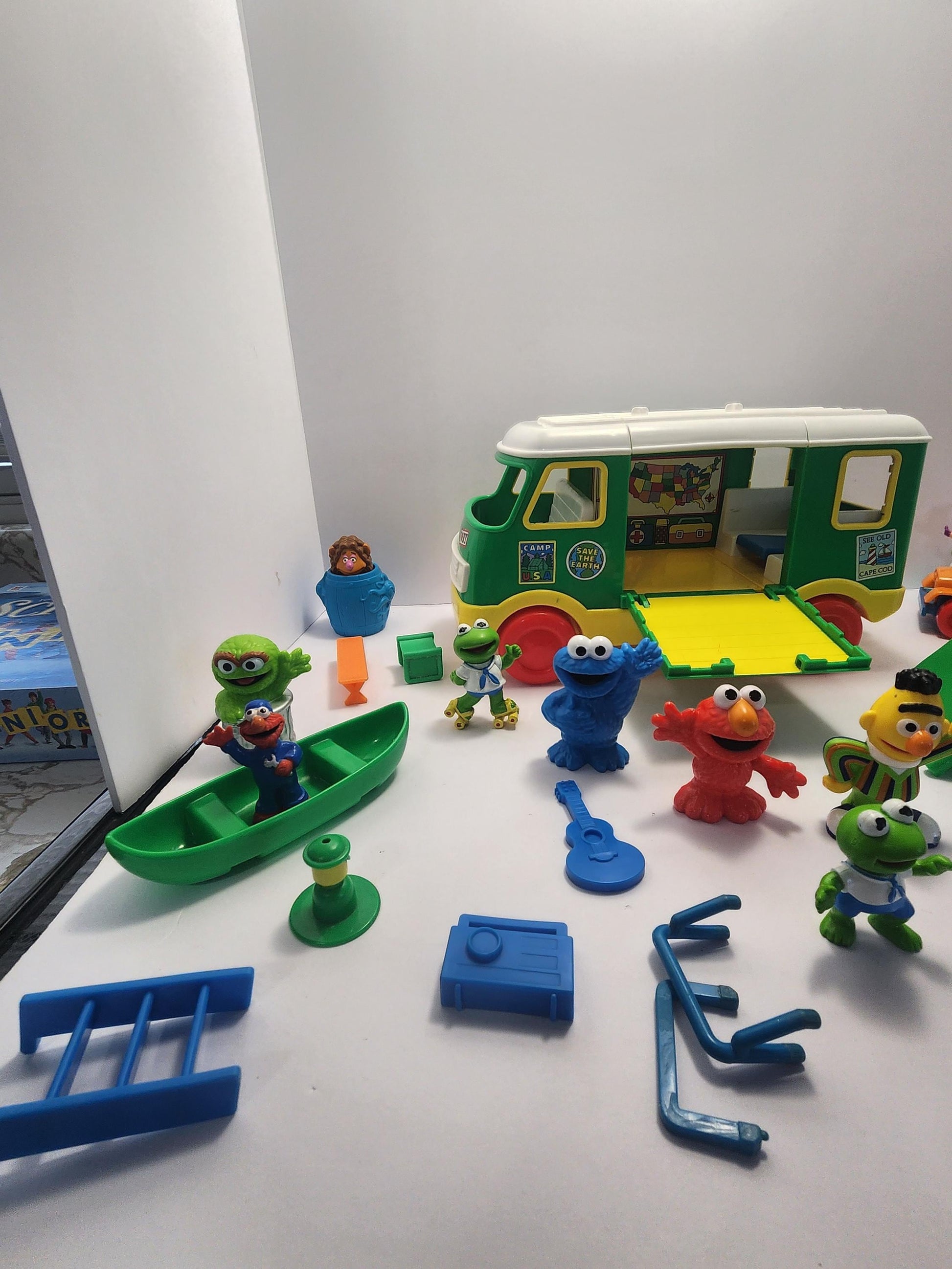 Vintage 1970's Sesame Street RV Camper Van With Toys - The Muppets Toys - Kermit - Big Bird - Miss Piggy - Sesame Street Toys - The Muppets