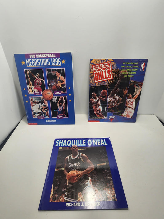 1990's Vintage NBA Superstar Books - NBA - Basketball - Chicago Bulls - Shaquille O'Neil - 1990's - nba Books - Basketball Books