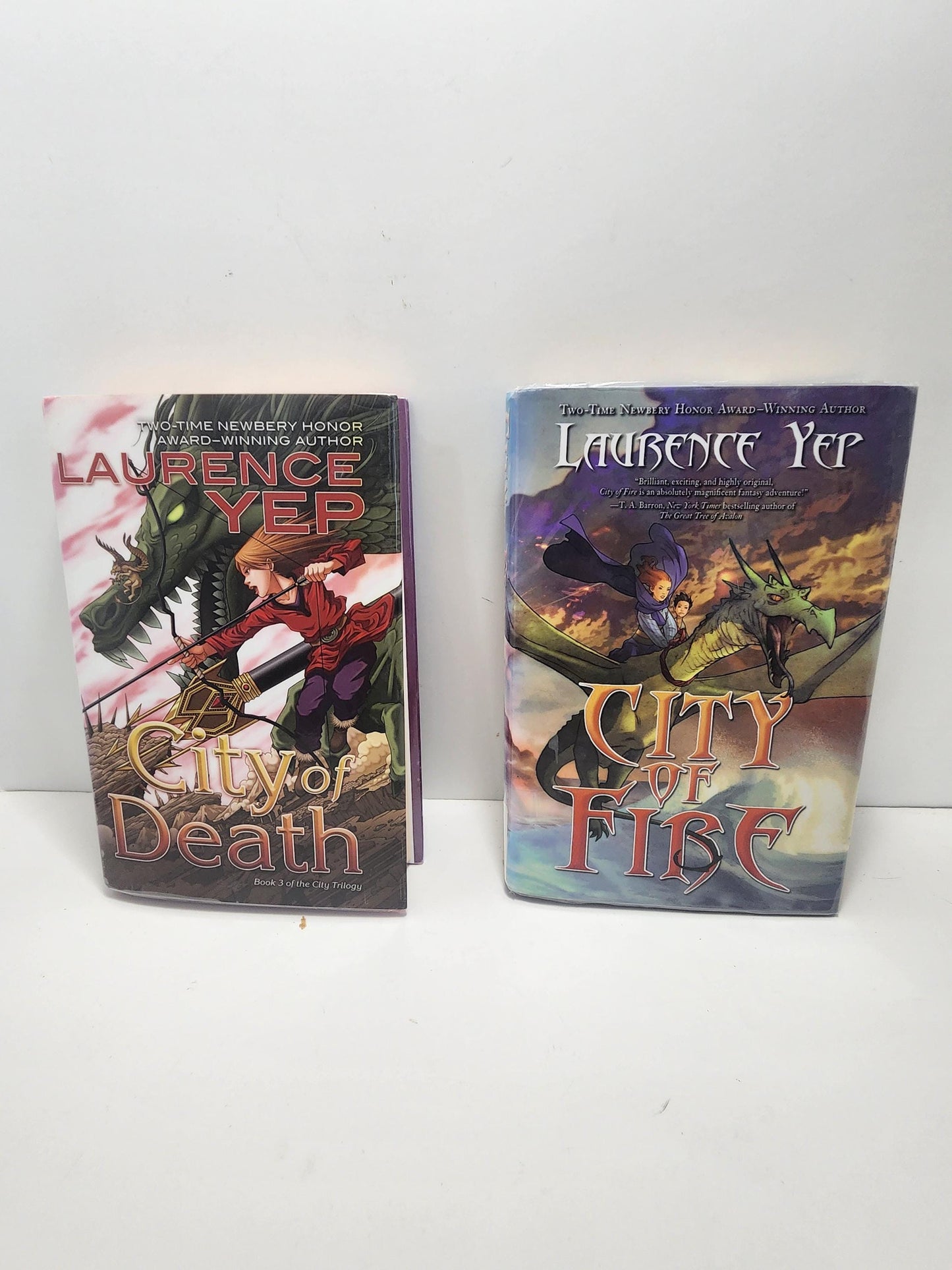 Laurence Yep Book Series LOT Of 2 - Laurenfe Yep - Laurence Yep Books - Book Lot - Book Series - City Of Fire - City Of Death - Fantasy Book