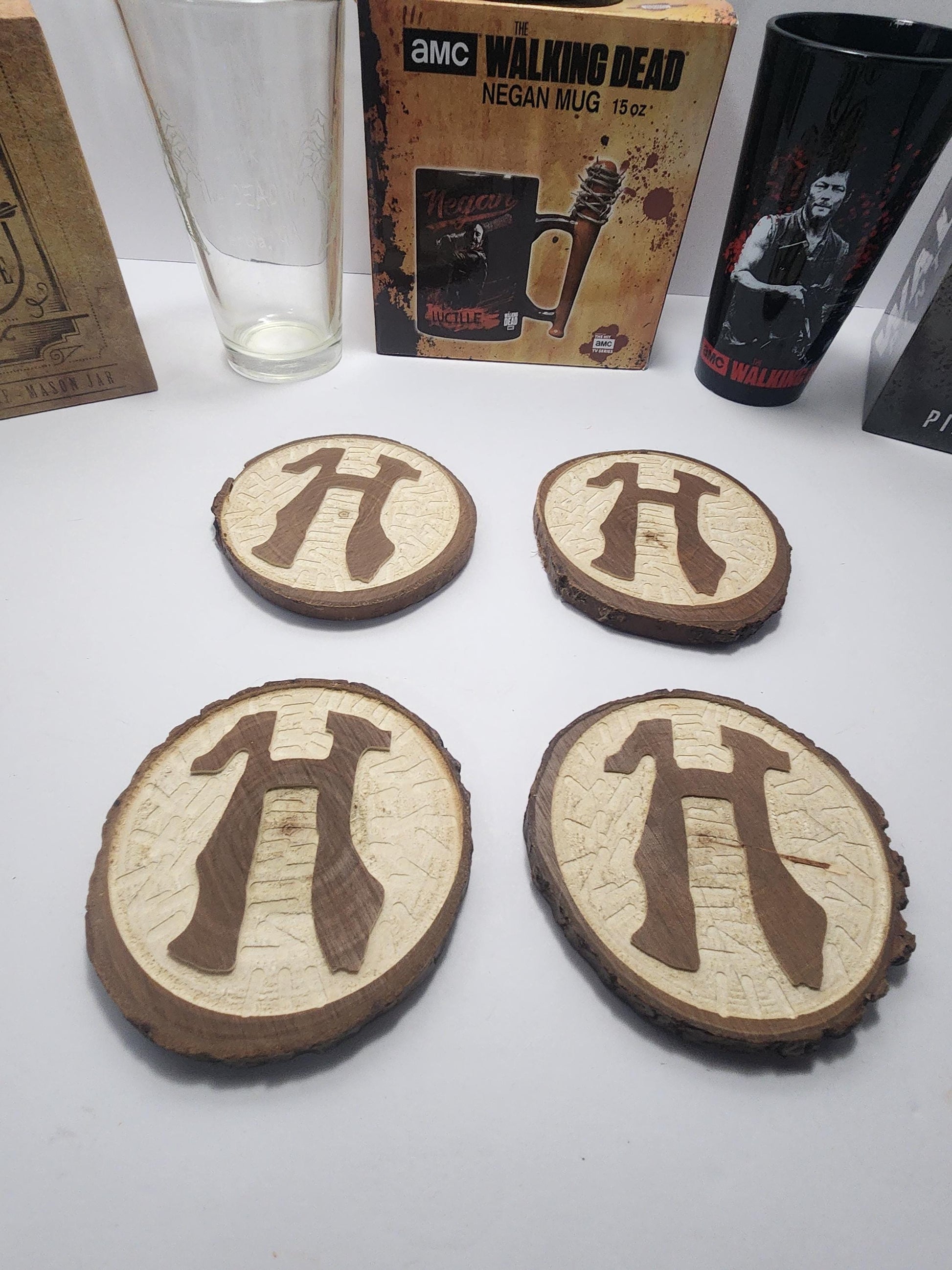 AMC The Walking Dead Special Edition Glasses and Memorbilla - Negan - Daryl Dixon - Tumblers - Coasters - Twd - The Walking Dead