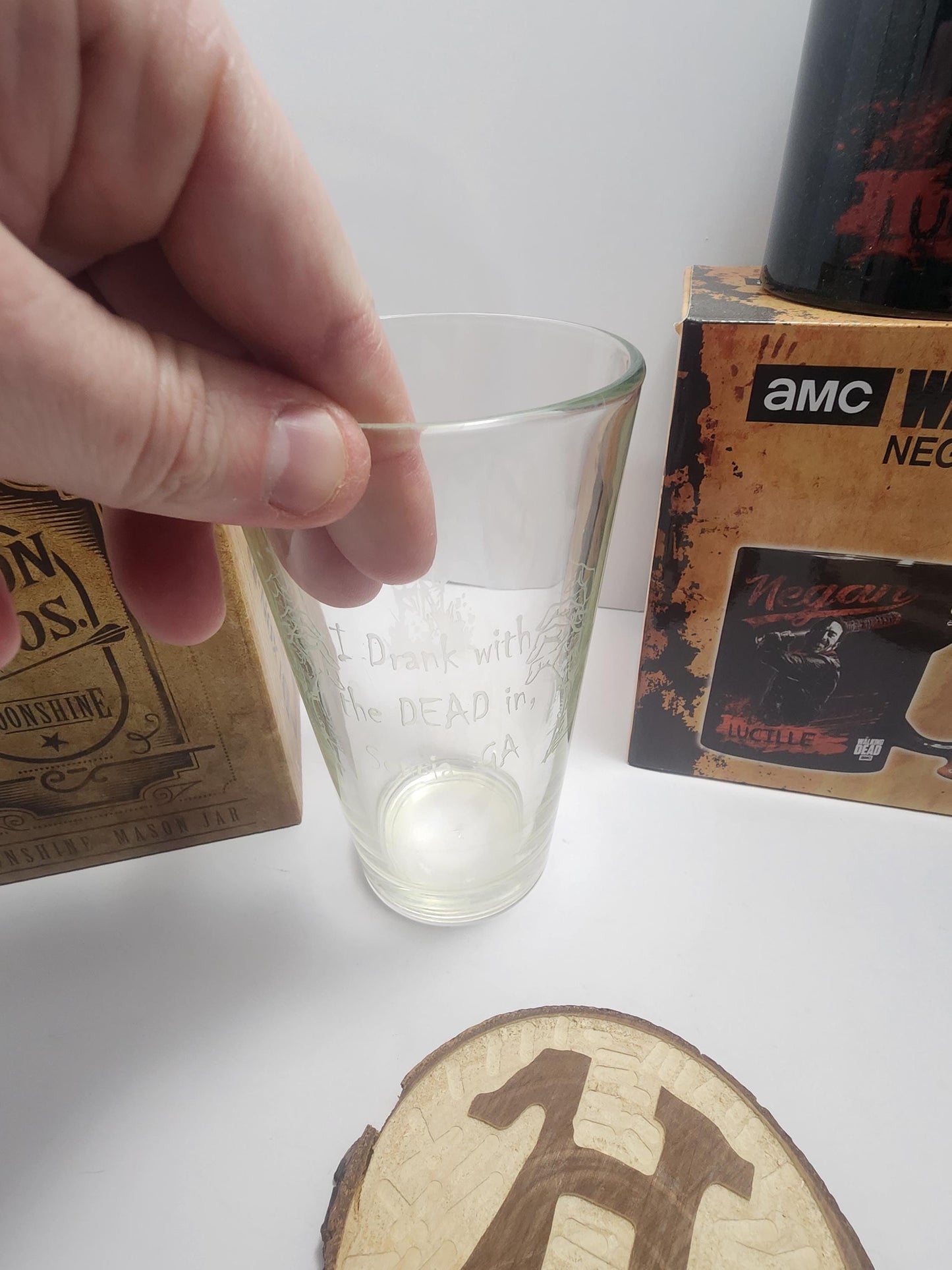 AMC The Walking Dead Special Edition Glasses and Memorbilla - Negan - Daryl Dixon - Tumblers - Coasters - Twd - The Walking Dead
