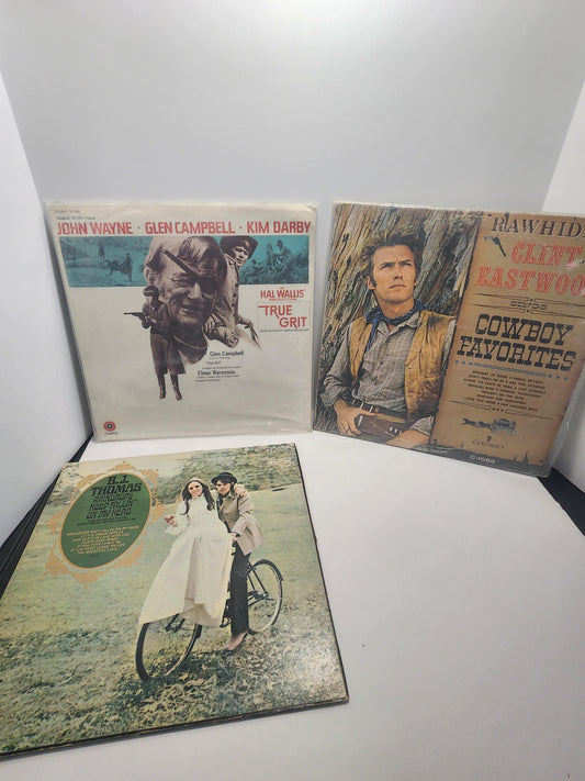 Vinyl LP Records Featuring Western & Movie Soundtracks - Vinyl - Vinyl Records - Clint Eastwood - John Wayne - True Grit - Butch Cassidy