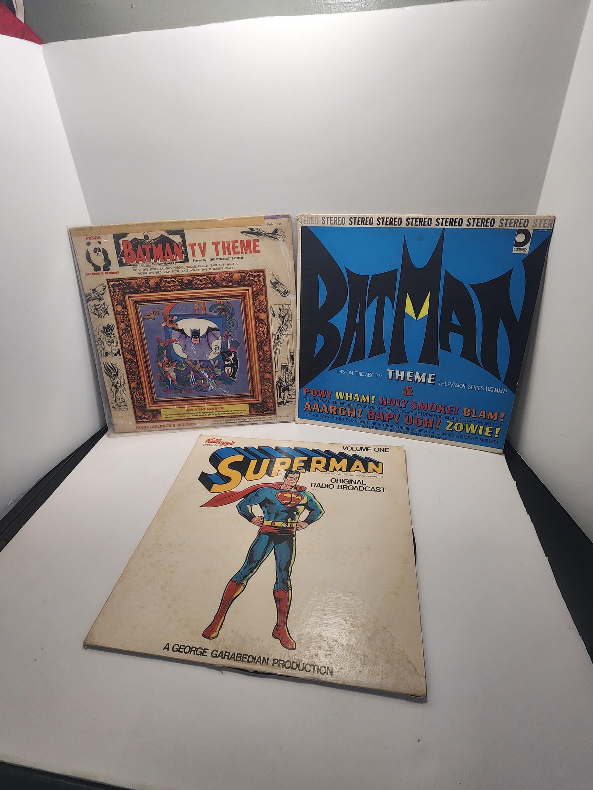 1960's Superhero Vinyl LP Record Movie Soundtrack Themes Batman & Superman - Superheros - Soundtracks - Vinyl - Vinyl Records - Batman