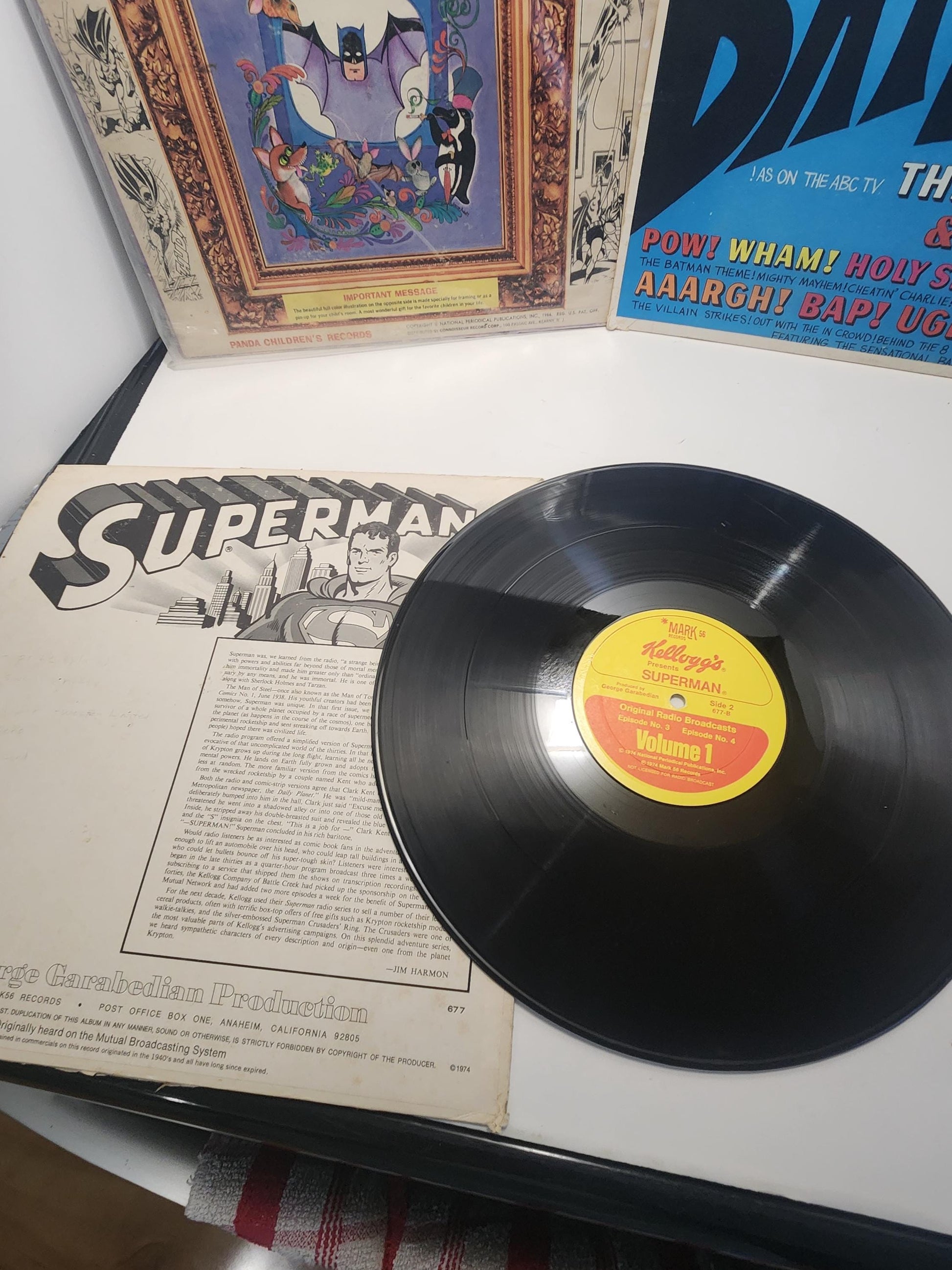1960's Superhero Vinyl LP Record Movie Soundtrack Themes Batman & Superman - Superheros - Soundtracks - Vinyl - Vinyl Records - Batman