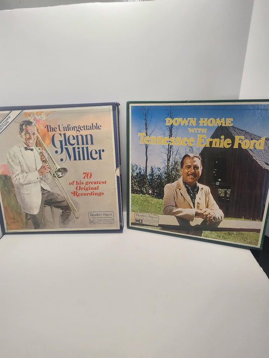 Vinyl 1970's LP Record Box SET - Down Home With Tennessee Ernie Ford - Ernie Ford - Glenn Miller - Glenn Miller Records - Record Set
