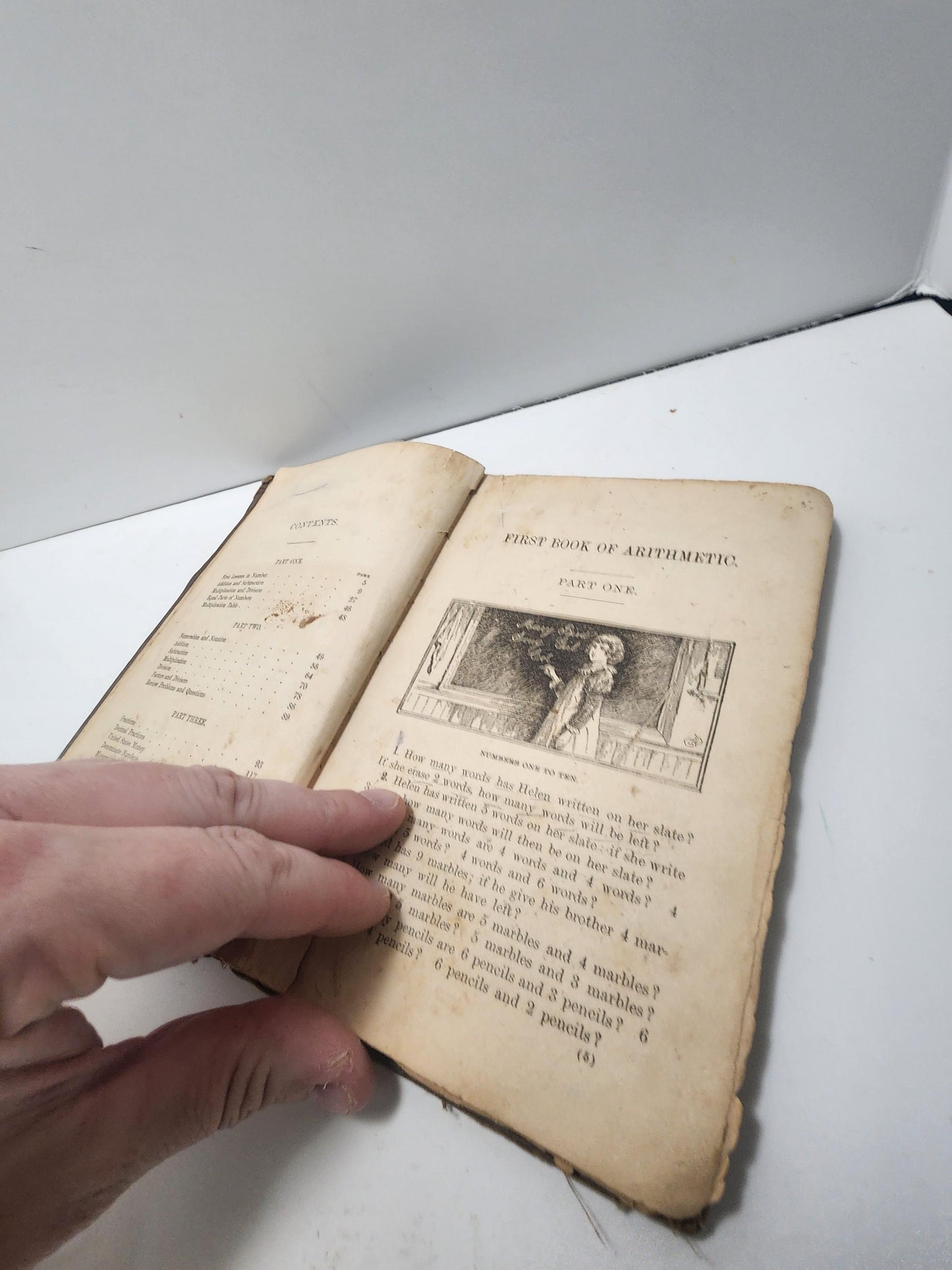 Antique 1890 White's First Book Of Arithmetic - Math - Math Books - Antiques - Antique School Books - 1800's - Mathematics - Arithmetic