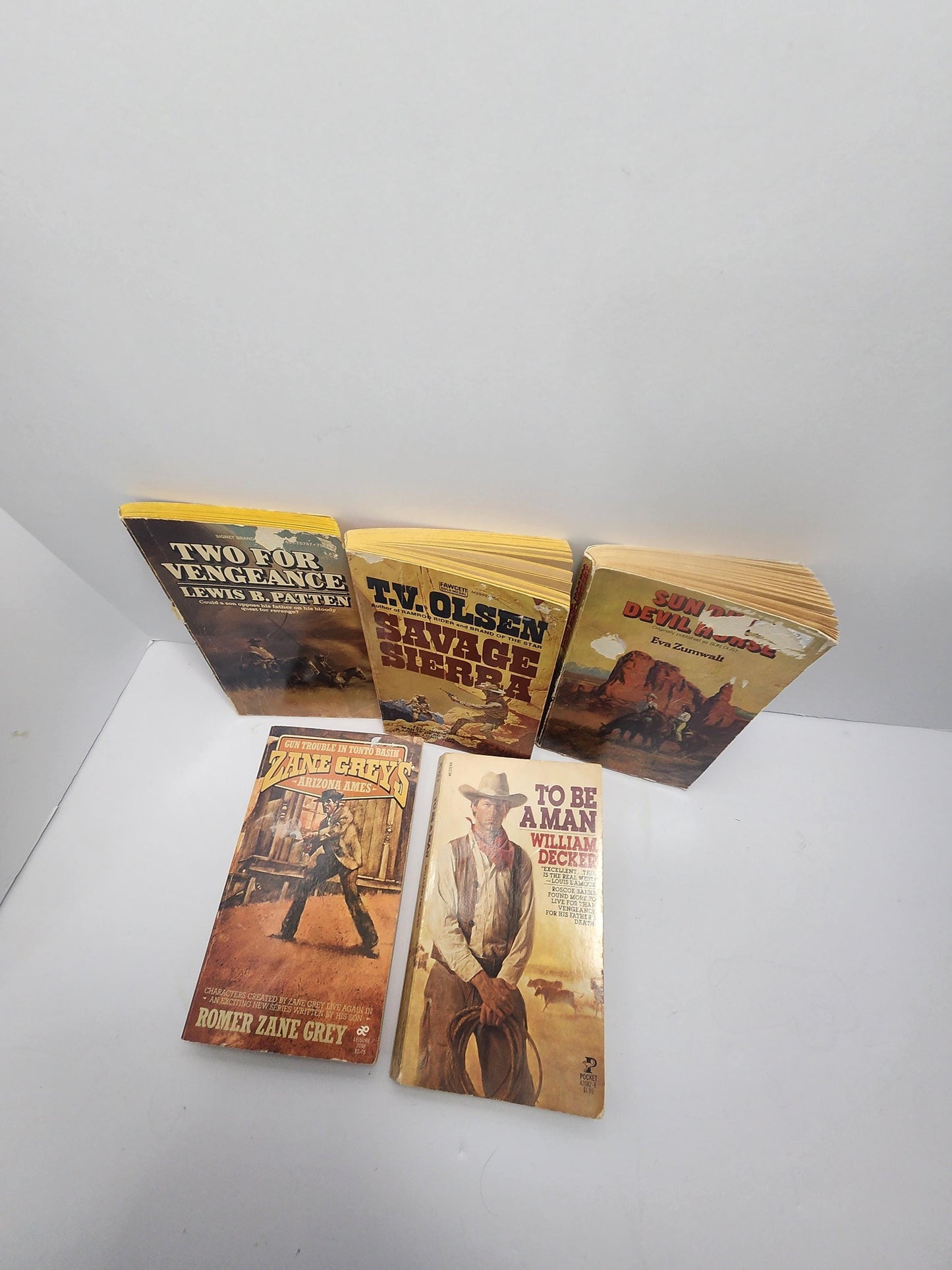 Western Vintage 1980's Paperback Books LOT Of 5 - Vintage Books - Westerns - Western Books - Novels - 1980's - Paperback Books