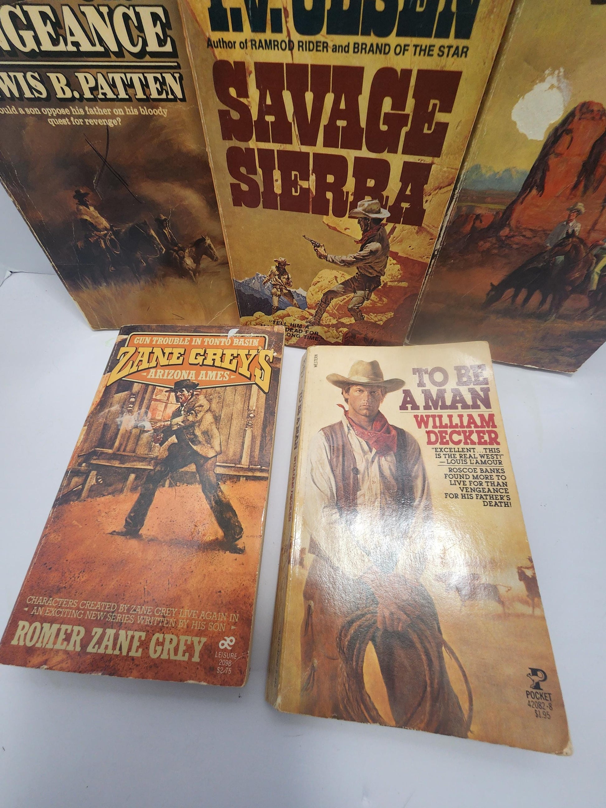 Western Vintage 1980's Paperback Books LOT Of 5 - Vintage Books - Westerns - Western Books - Novels - 1980's - Paperback Books