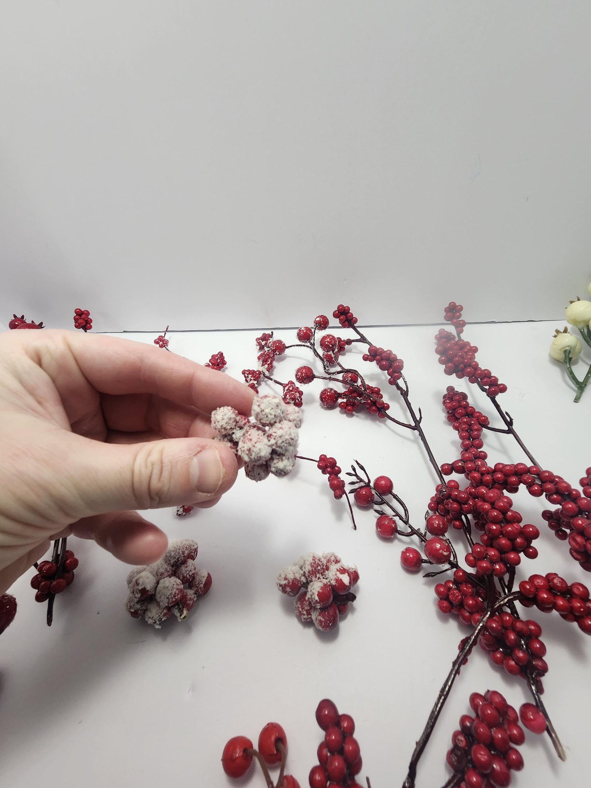 White & Red Berry Garland Decorations LOT - Garland - Berries - Berry Garland - Decorations - Decor - Christmss Decor - Winter Decorations