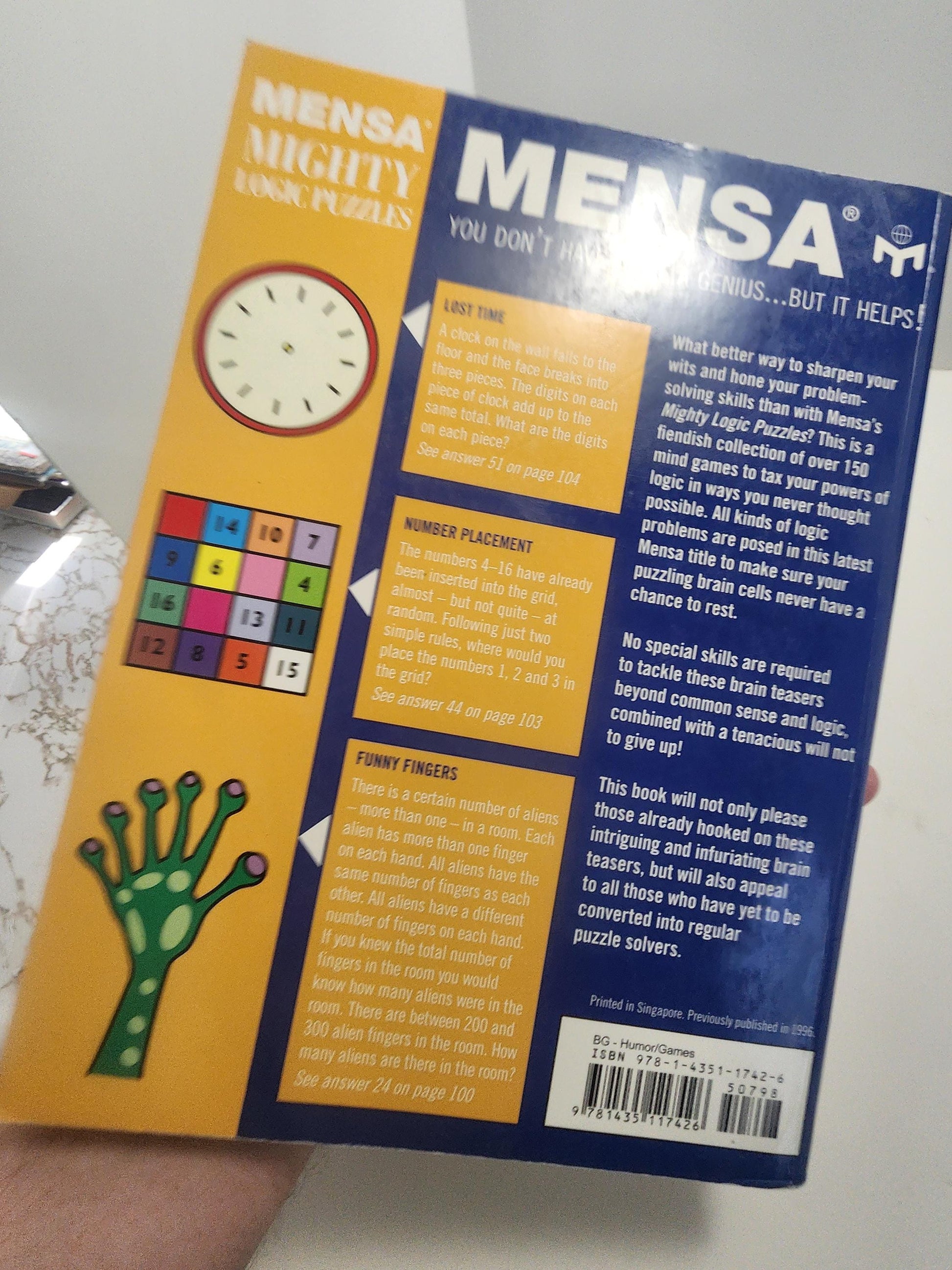 1996 Mensa Mighty Logic Puzzles by Philip Carter - Puzzle - Puzzle Books - Brain Teasers - Activity Books - Mensa - Mensa Books - Logic