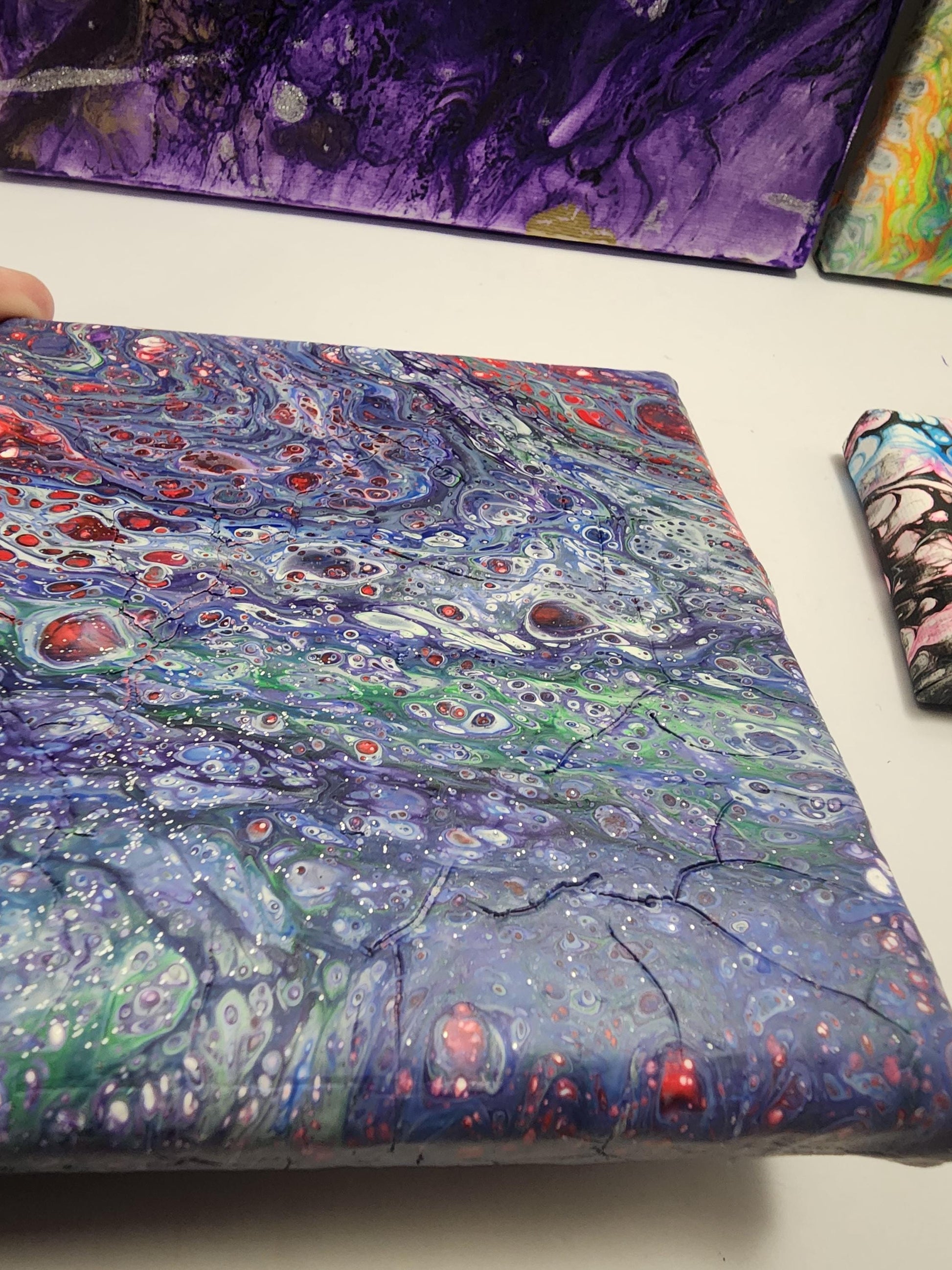 Acrylic Abstract Pour Homemade Painting Canvas - Pour Paintings - Homemade - Paintings - Wall Decorations - Abstract Painting - Paints