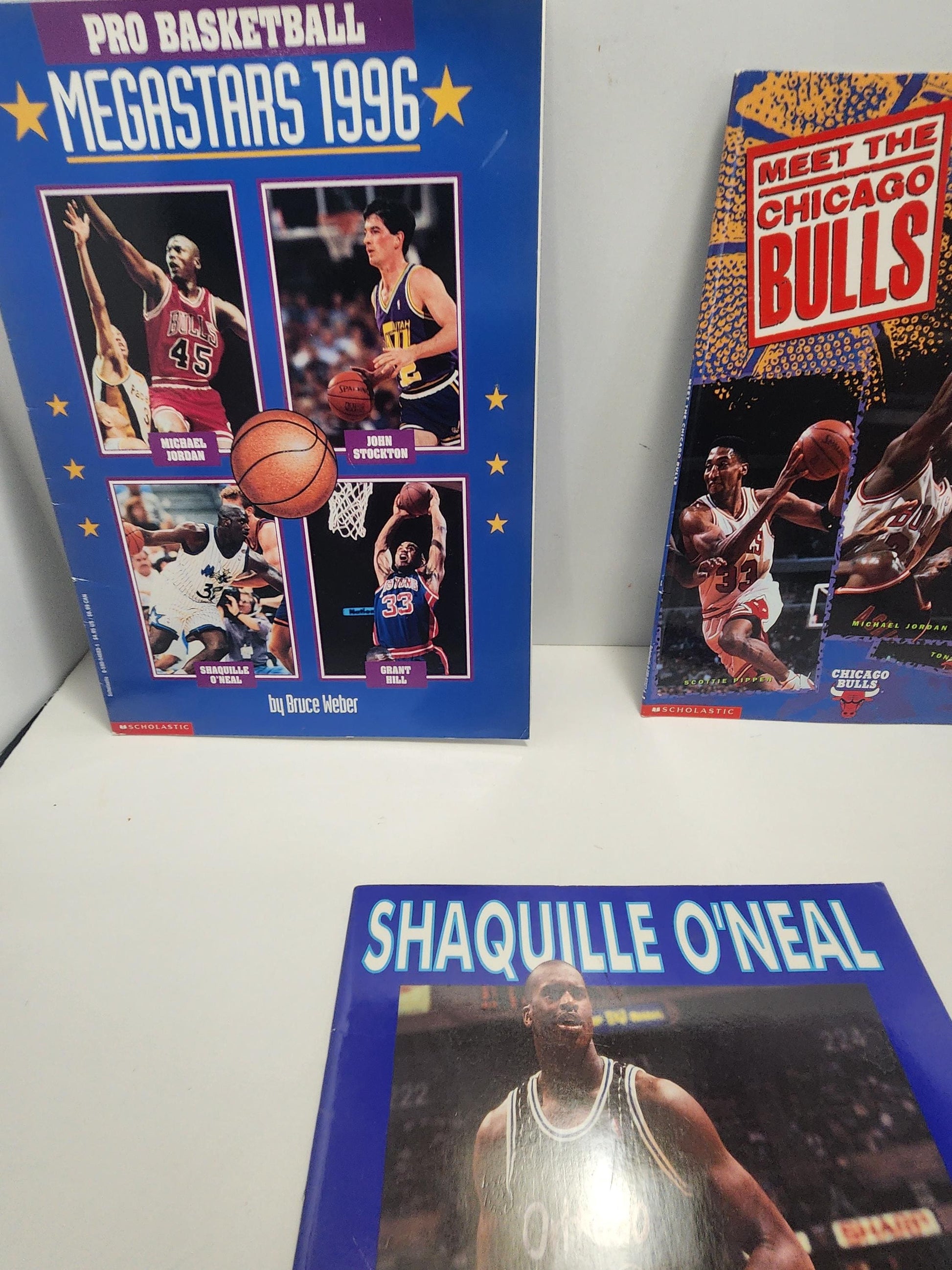 1990's Vintage NBA Superstar Books - NBA - Basketball - Chicago Bulls - Shaquille O'Neil - 1990's - nba Books - Basketball Books