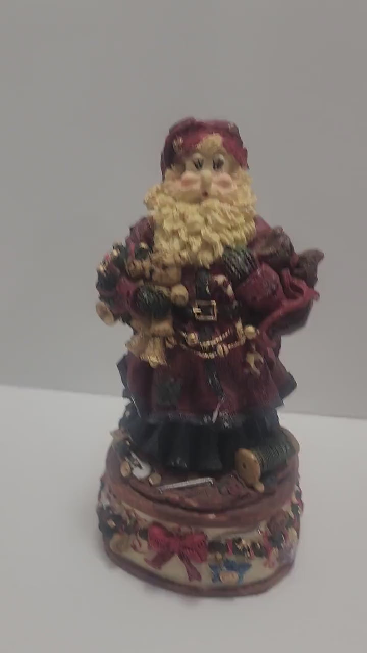 Vintage Santa Musical Statue - Santa - Santa Figure - Santa Statue - Musical Box - Christmas Decor - Christmas Music - Music Box